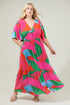 Milton Abstract Pismo Button Down Flutter Maxi Dress Curve